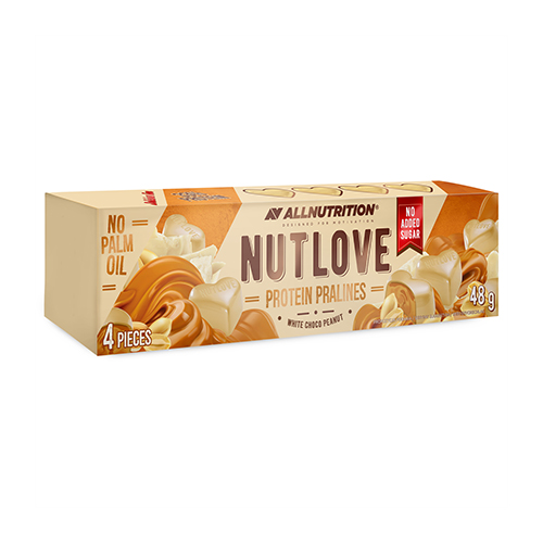 Proteinpralinen - weiße Schokolade mit Erdnüssen, 1 Stück