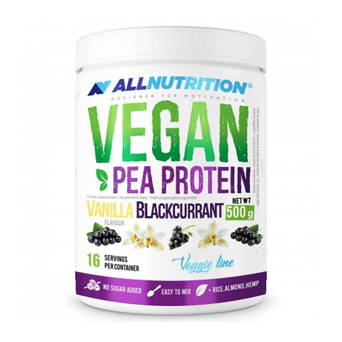 Veganes Erbsenprotein - Vanille, schwarze Johannisbeere, 500 g