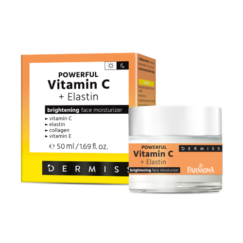 Aufhellende Feuchtigkeitscreme mit Vitamin C + Elastin, 50 ml
