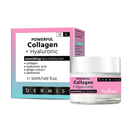 Feuchtigkeitsspendende Gesichtscreme mit Kollagen und Hyaluronsäure, 50 ml