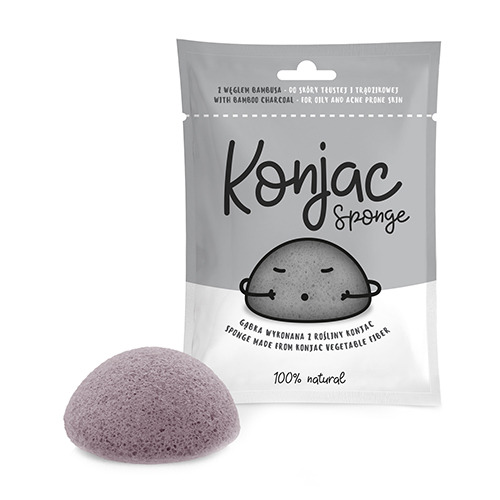 Konjac - Gesichtsreinigungsschwamm, schwarz, 1 Stück