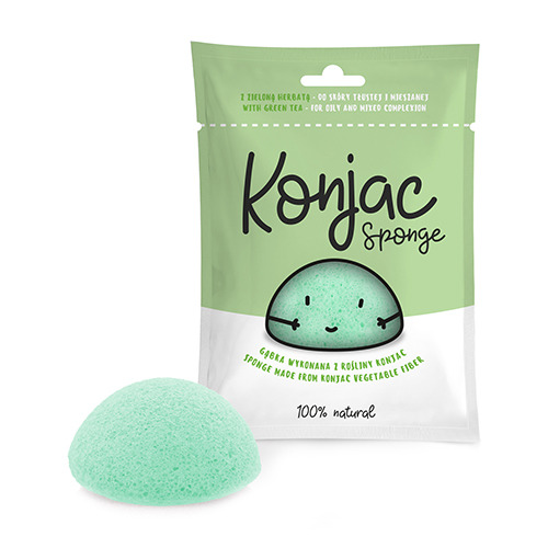 Konjac - Gesichtsreinigungsschwamm, grün, 1 Stück