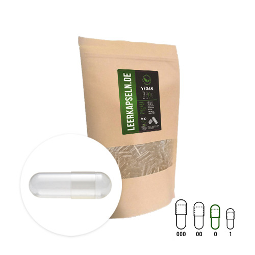Leere Kapseln 0 - vegan, 1000 Stück