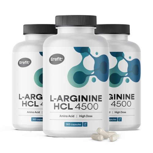 3x L-Arginin HCL 4500 mg, zusammen 1095 Kapseln