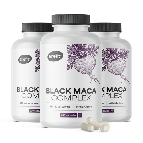 3x Schwarze Maca Komplex, zusammen 600 Kapseln