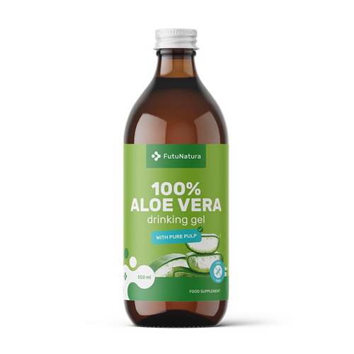 100 % Aloe vera Saft mit Fruchtfleisch, 500 ml