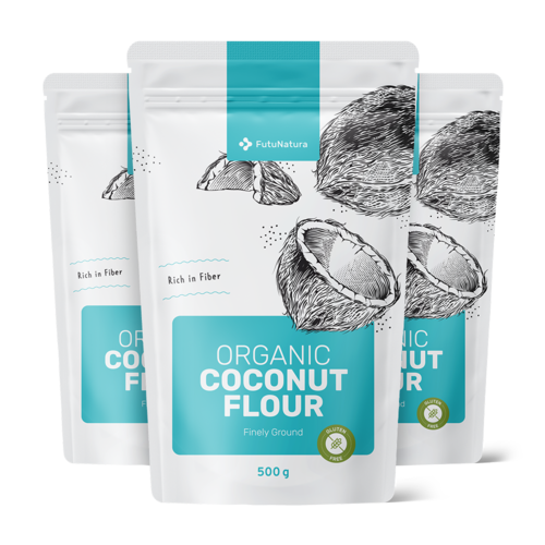 3x BIO Kokosnussmehl, fein gemahlen, zusammen 1500 g