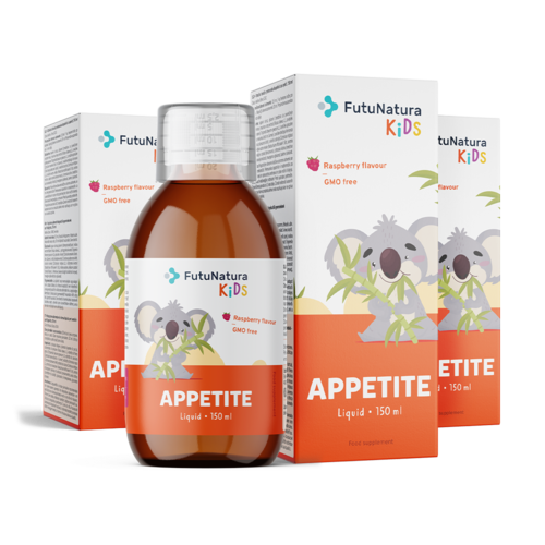 3x APPETITE – Flüssiges Nahrungsergänzungsmittel für Kinder für den Appetit, zusammen 450 ml