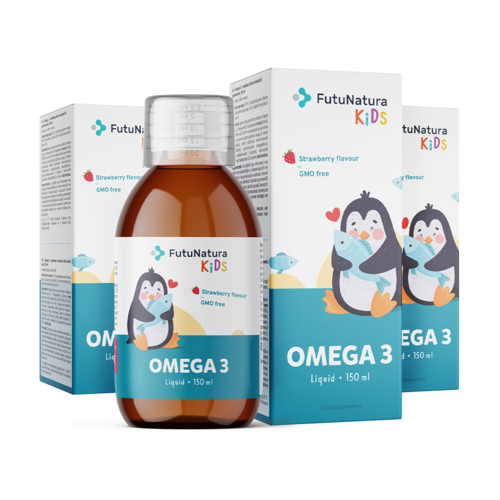 OMEGA 3 – Flüssiges Nahrungsergänzungsmittel für Kinder, zusammen 450 ml