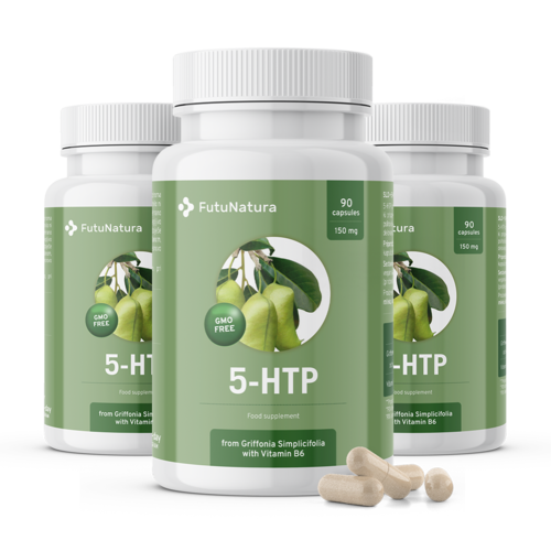 3x 5-HTP 150 mg – Griffonia simplicifolia, zusammen 270 Kapseln
