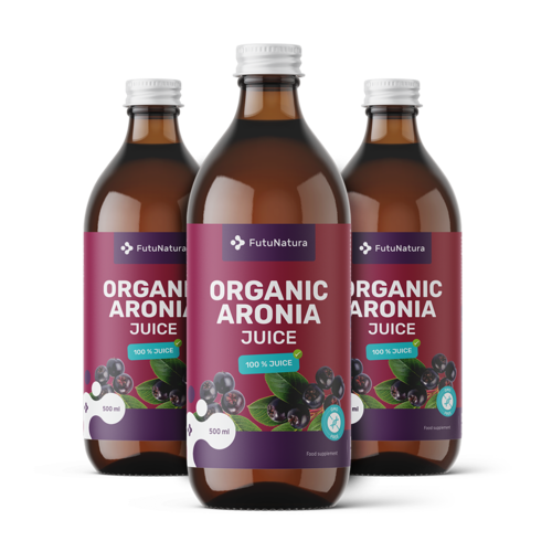 3x BIO Aroniasaft, zusammen 1500 ml