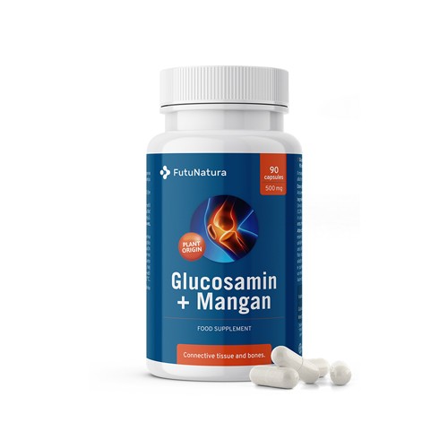 Glucosamin + Mangan 500 mg, Rheuma und Artritis, 90 Kapseln