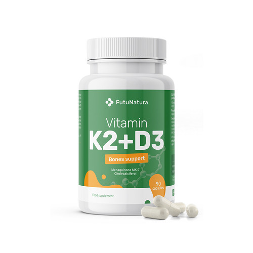 Vitamin K2 + D3, für Knochen, 90 Kapseln