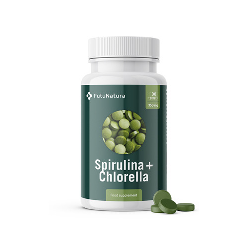 Algen Spirulina + Chlorella, Entgiftung und mehr Energie, 100 Tabletten