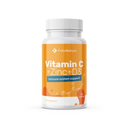 Vitamin C + Zink + Vitamin D3, 30 Kapseln