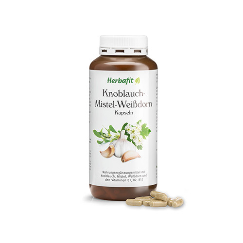 Knoblauch, Mistel und Weißdorn, 480 Kapseln