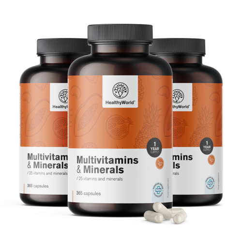 3x Multivitamine und Mineralstoffe, zusammen 1095 Kapseln