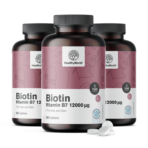 3x Biotin 12.000 µg, zusammen 1095 Tabletten