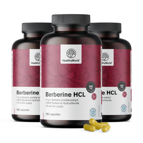 3x Berberin HCL 500 mg, zusammen 540 Kapseln