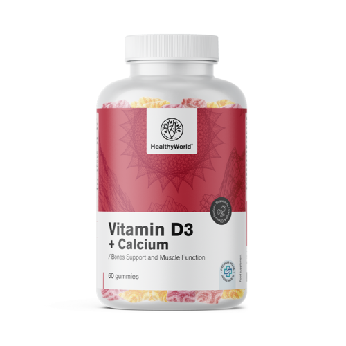 Vitamin D3 + Calcium – Gummibonbons für Muskeln, Knochen und Zähne, 60 Gummibonbons