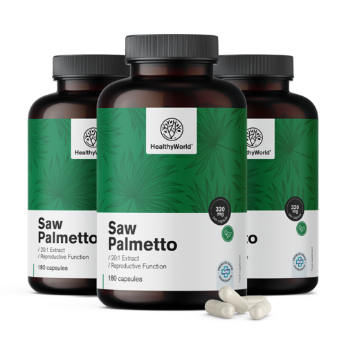 3x Saw Palmetto - Sägepalme 320 mg, zusammen 540 Kapseln