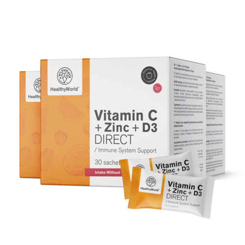 3x Vitamin C 500 + Zink + D3 DIRECT, zusammen 90 Beutel