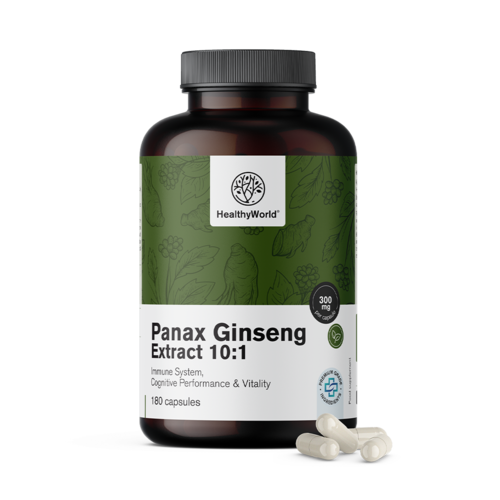 Panax Ginseng 300 mg – Ginseng-Extrakt 10:1, 180 Kapseln