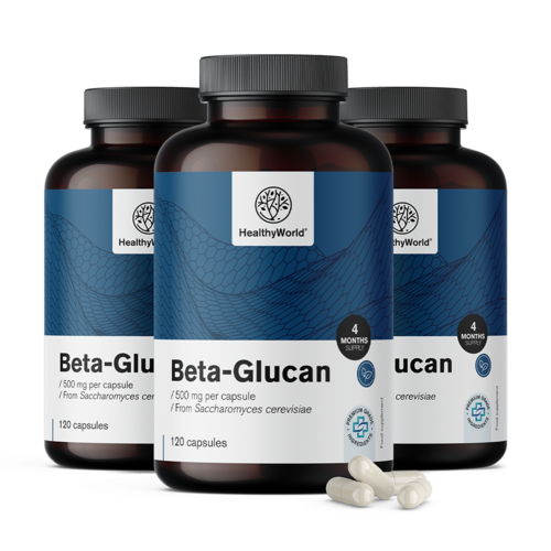 3x Beta-Glucan 500 mg, zusammen 360 Kapseln