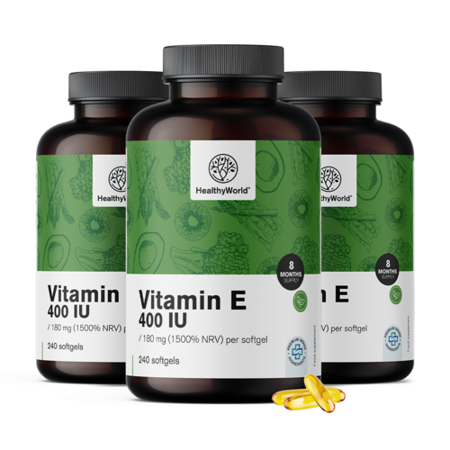 3x Vitamin E 400 IE, zusammen 720 Weichkapseln