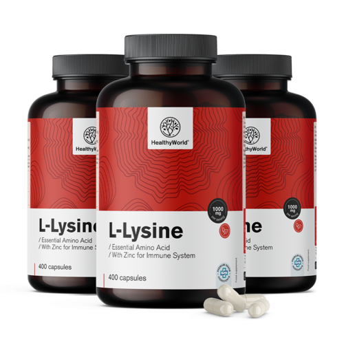 3x L-Lysin 1000 mg, zusammen 1200 Kapseln