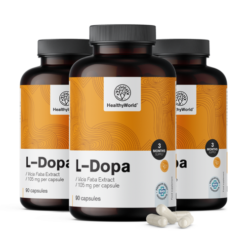 3x L-Dopa 105 mg - Ackerbohne-Extrakt, zusammen 270 Kapseln