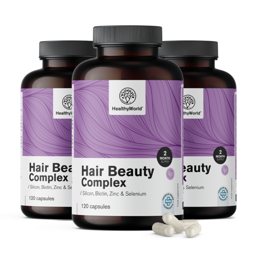 3x Hair Beauty Complex - Vitamine und Mineralstoffe für Haare, zusammen 360 Kapseln