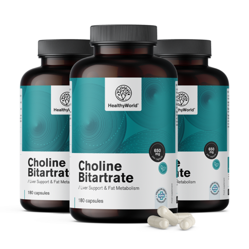 3x Cholinbitartrat 650 mg, zusammen 540 Kapseln
