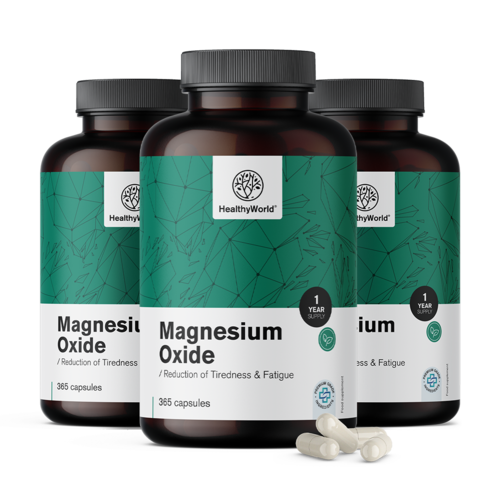 3x Magnesiumoxid 400 mg, zusammen 1095 Kapseln