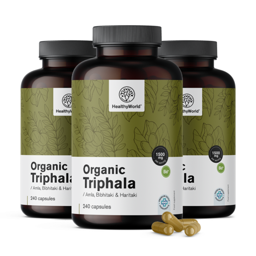 3x BIO Triphala 1500 mg, zusammen 720 Kapseln