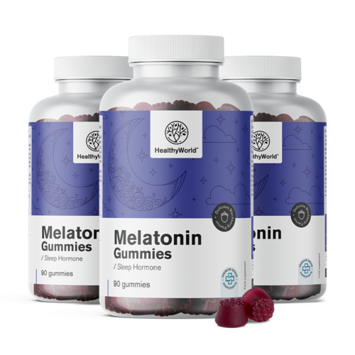 3x Melatonin 1 mg – Gummibonbons mit dem natürlichen Hormon, zusammen 270 Gummibonbons