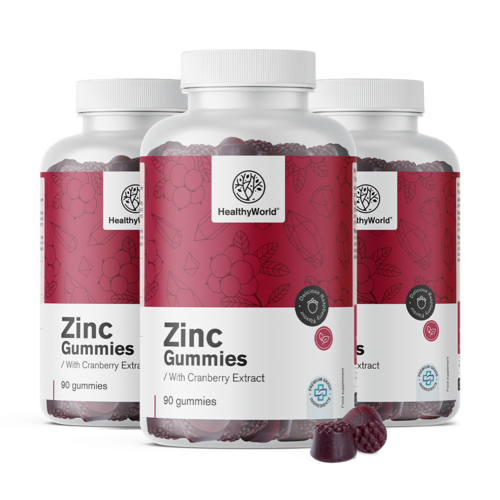3x Zink mit Cranberry-Extrakt – Gummibonbons für das Immunsystem, zusammen 270 Gummibonbons