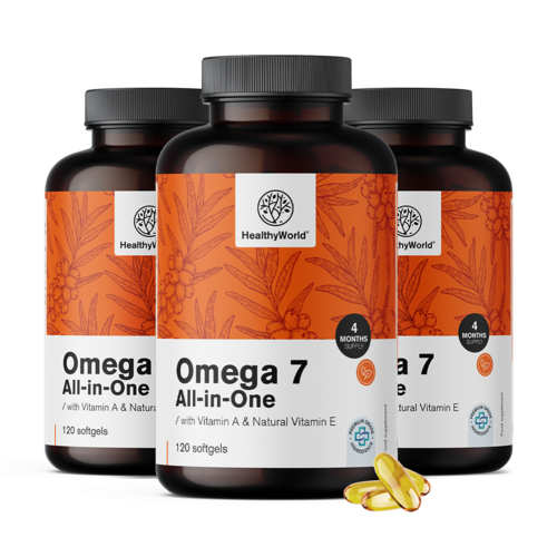 3x Omega-7 All-in-One, zusammen 360 Weichkapseln