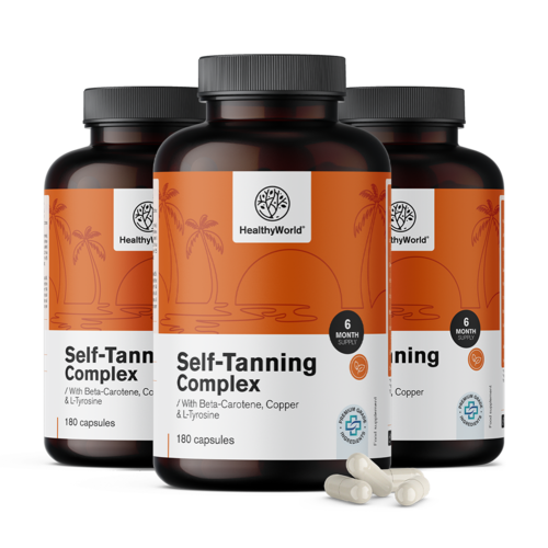 3x Self-Tanning Complex – Unterstützung der natürlichen Bräune, zusammen 540 Kapseln