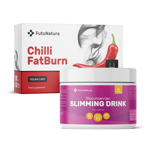 Abnehmen: Slimming Drink Getränk + Chilli FatBurn, Set