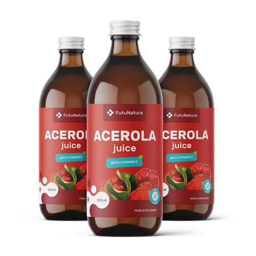 3x Acerolasaft, zusammen 1500 ml