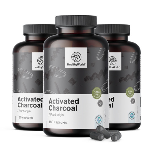 3x Aktivkohle 2000 mg, zusammen 540 Kapseln