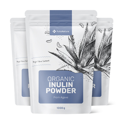 3x BIO Agave Inulin – Präbiotikum in Pulverform, zusammen 3000 g
