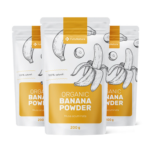 3x BIO Bananenpulver, zusammen 600 g