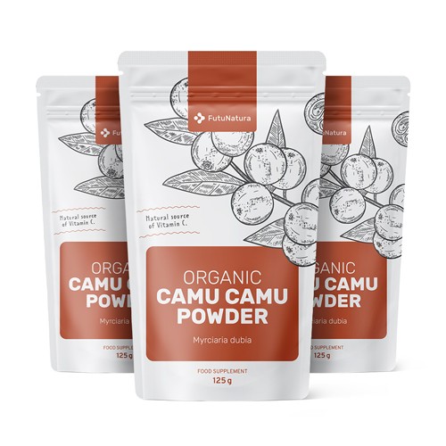 3x BIO Camu Camu Pulver, zusammen 375 g