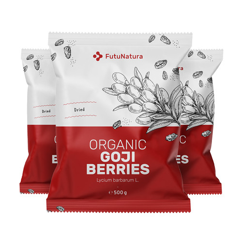 3x BIO Gojibeeren, zusammen 1500 g