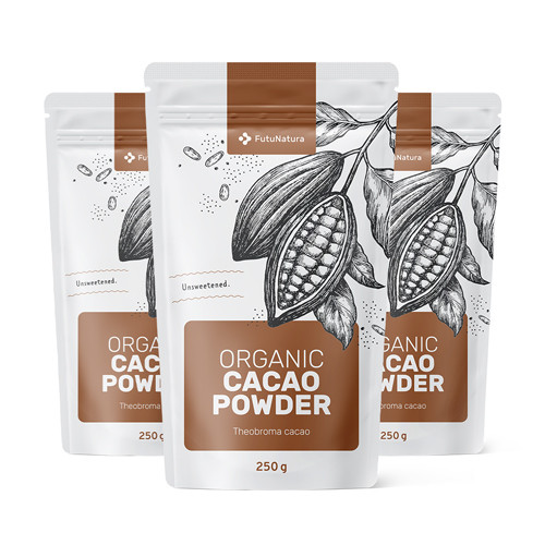 3x BIO Kakaopulver, zusammen 750 g