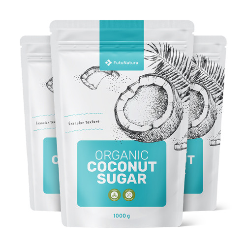 3x BIO Kokosblütenzucker, zusammen 3000 g