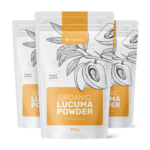 3x BIO Lucuma Pulver, zusammen 1500 g