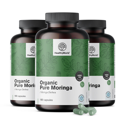 3x BIO Moringa 1650 mg, zusammen 540 Kapseln